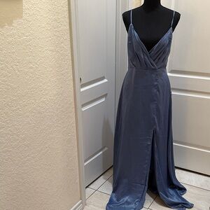 Lulu's Slate Blue Maxi Dress